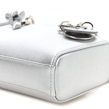 Christian Dior Laminated Lambskin Micro Lady D-Joy Silver 10 of 10