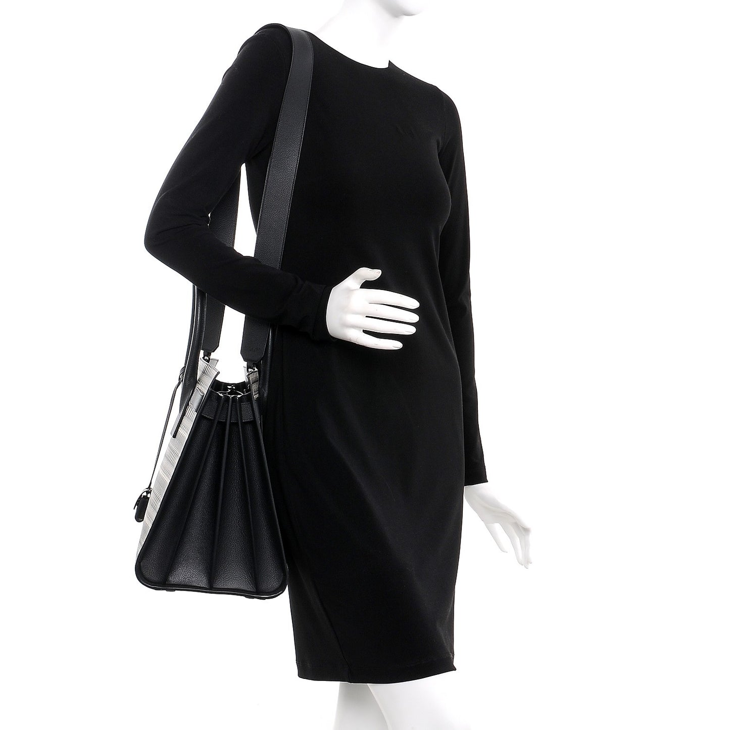 Calfskin Skeleton Print Large Sac De Jour Black