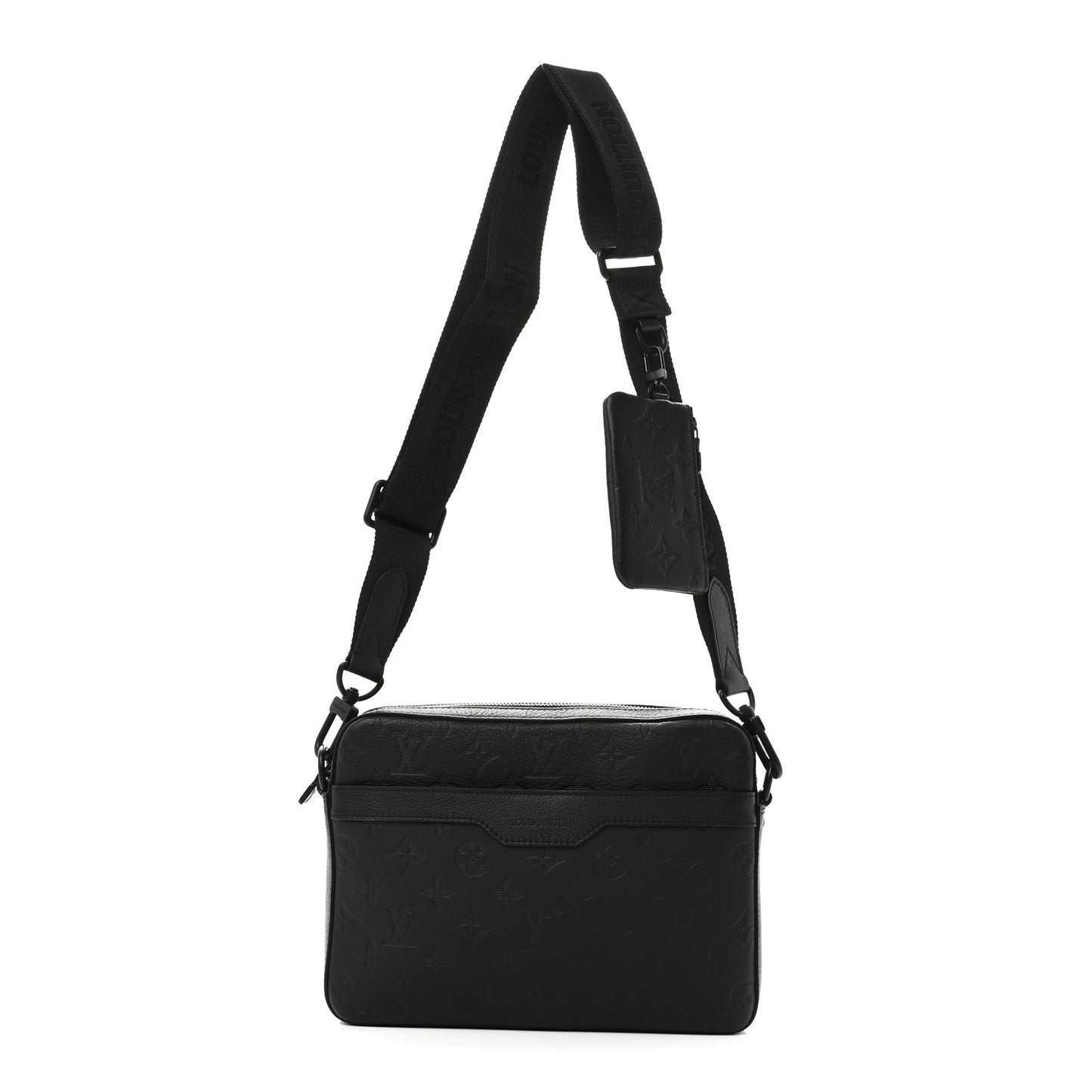 Calfskin Monogram Shadow Trio Messenger Black