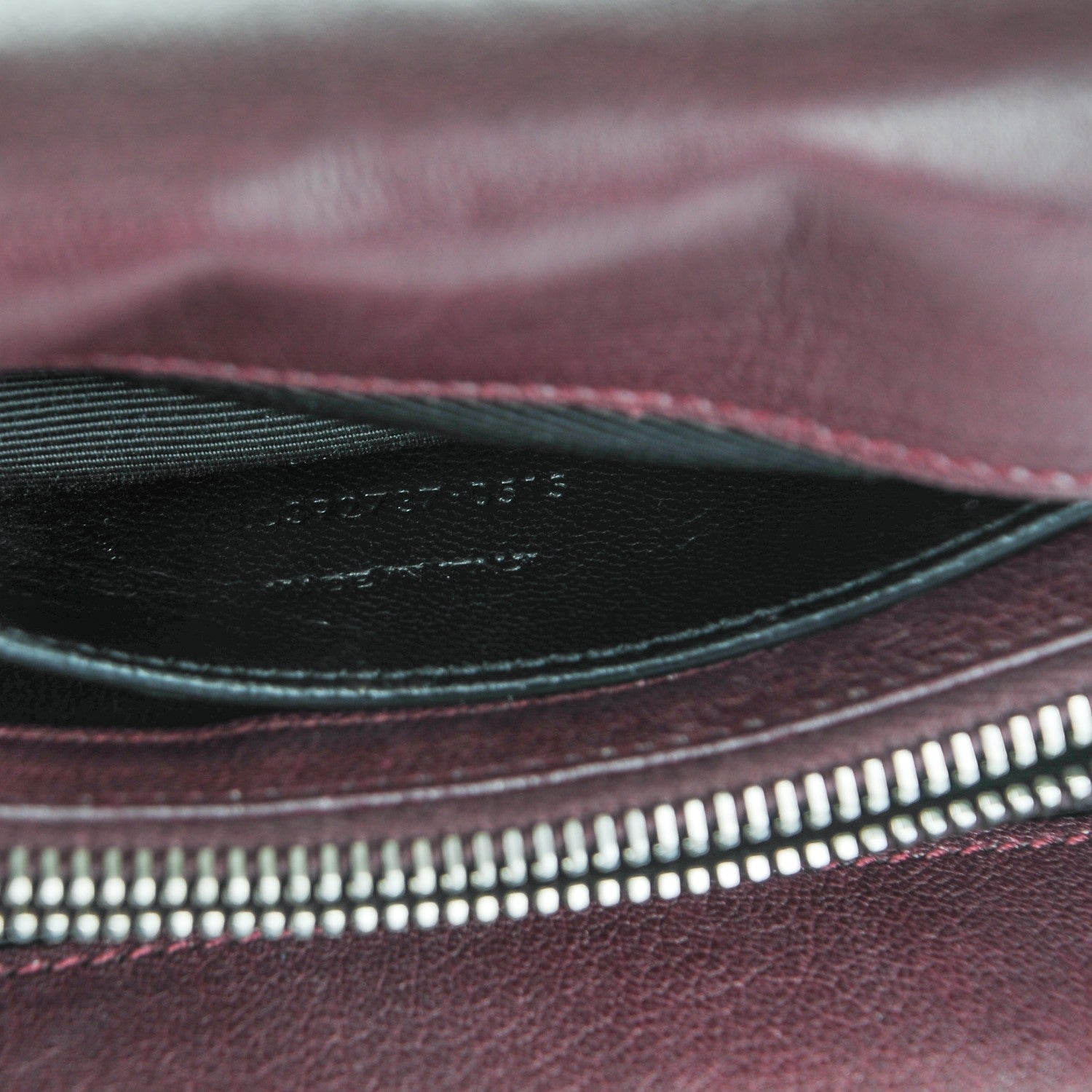 Saint Laurent Sheepskin Matelasse Chevron Monogram Medium College Bag Amaranto 7 of 7