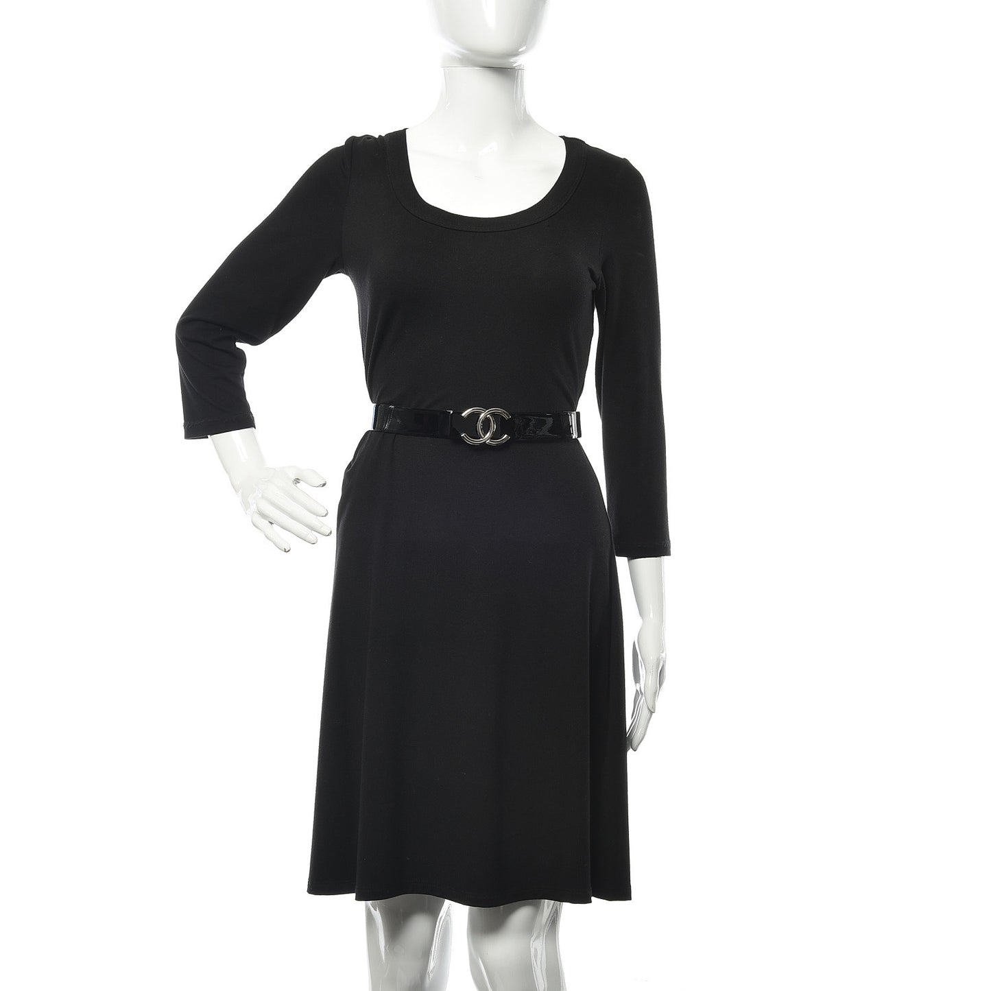 Patent Calfskin CC Reversible Belt 100 Black