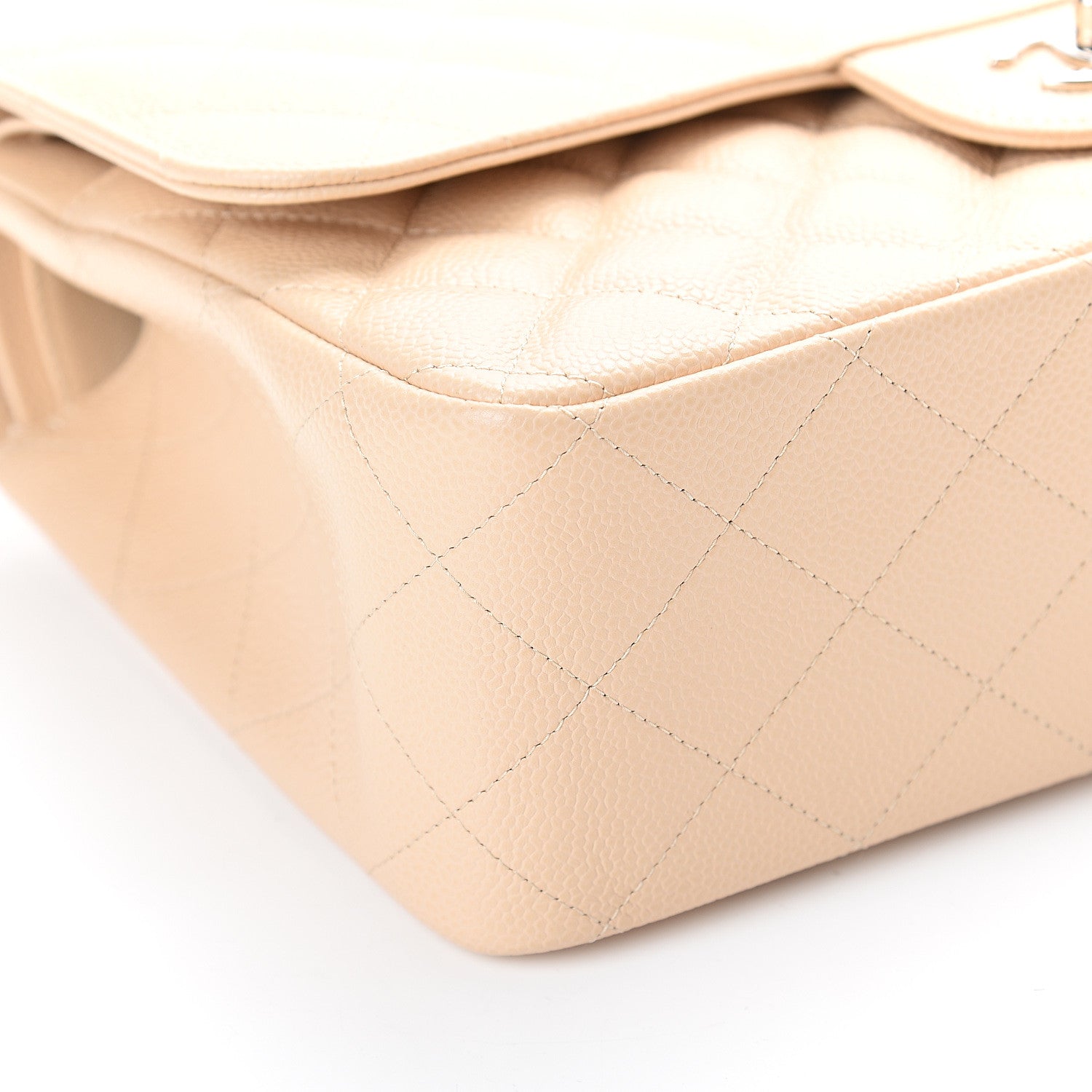 Chanel Caviar Quilted Jumbo Double Flap Beige Clair 8 of 9