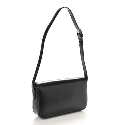 Celine Shiny Calfskin Triomphe Shoulder Bag Black 2 of 7