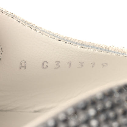 Chanel Strass Grosgrain Cap Toe CC Slingback Flats 38 Silver Black 6 of 9