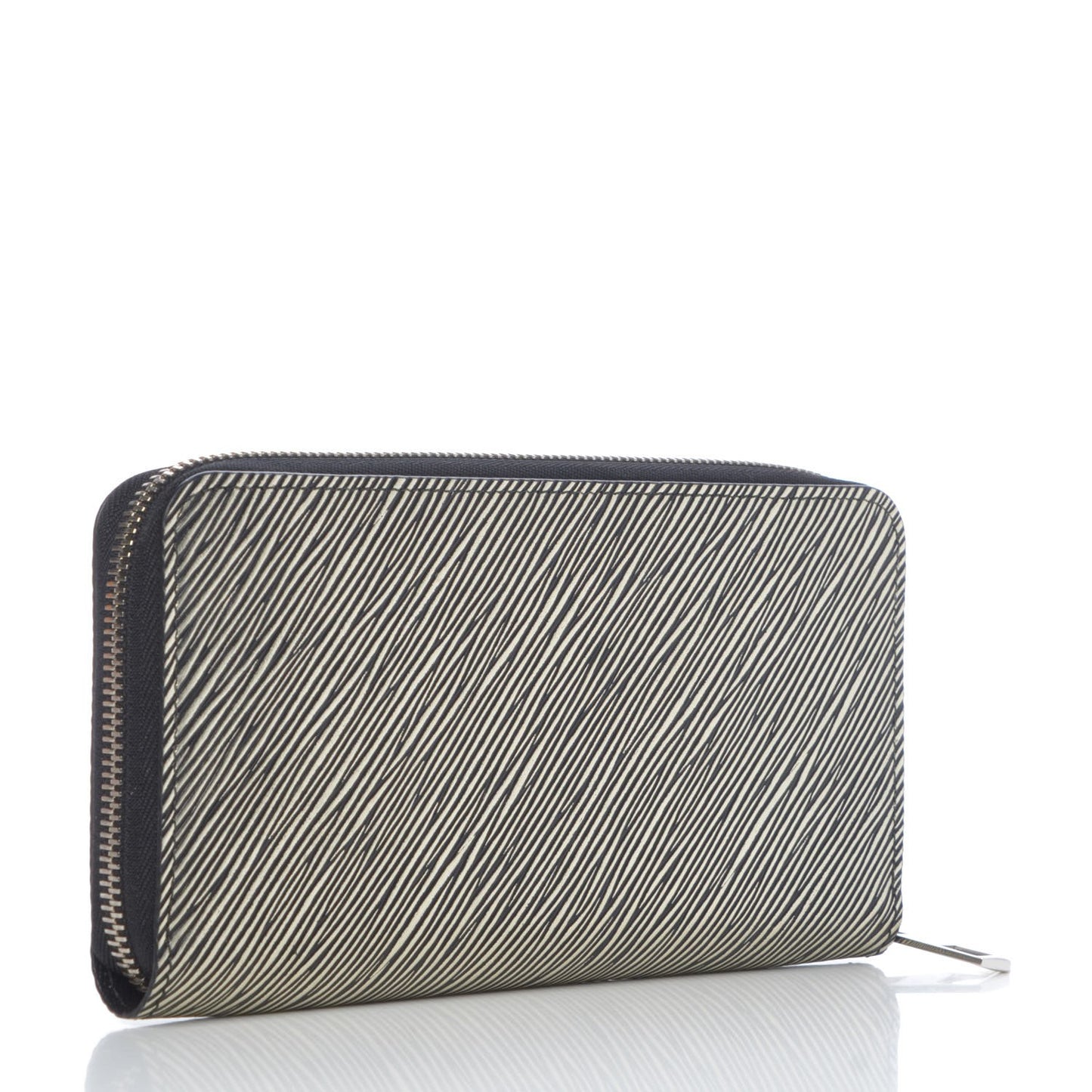 Metallic Epi V Zippy Wallet Platine