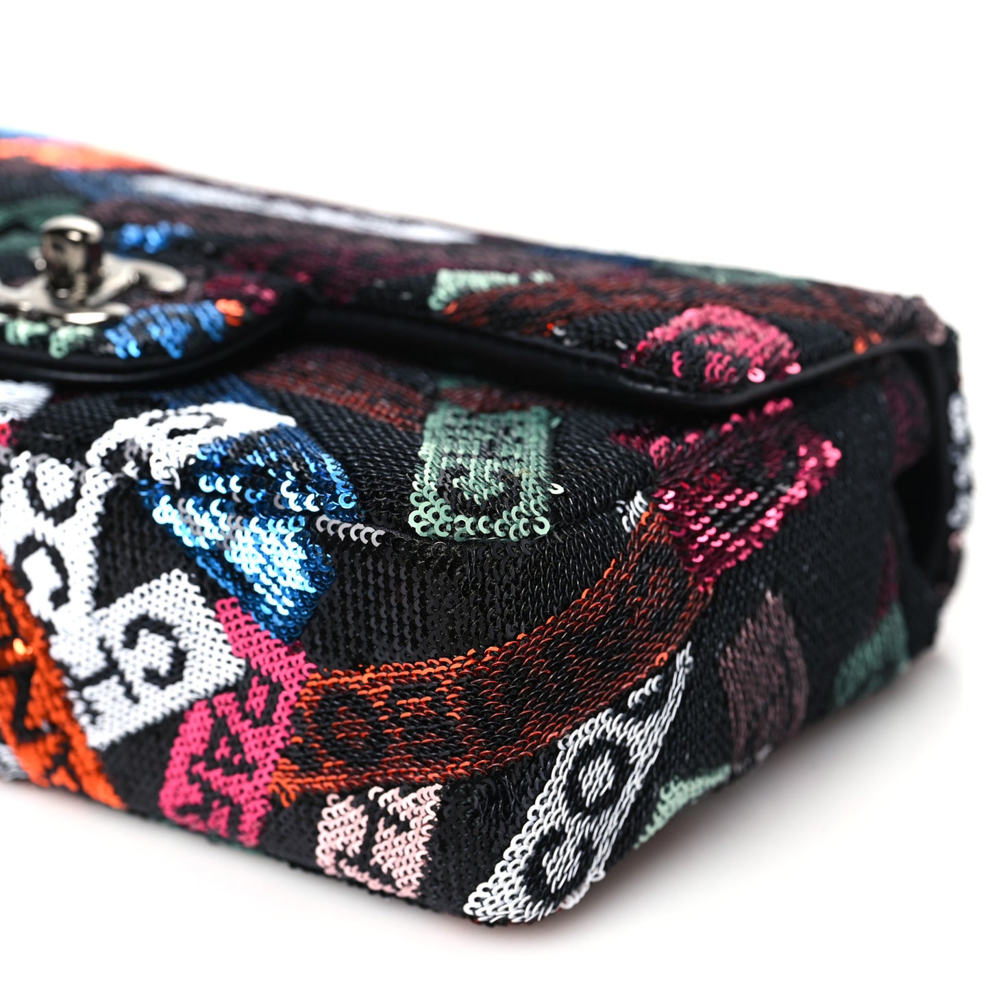 Sequin Logo Small Flap Ruthenium Multicolor