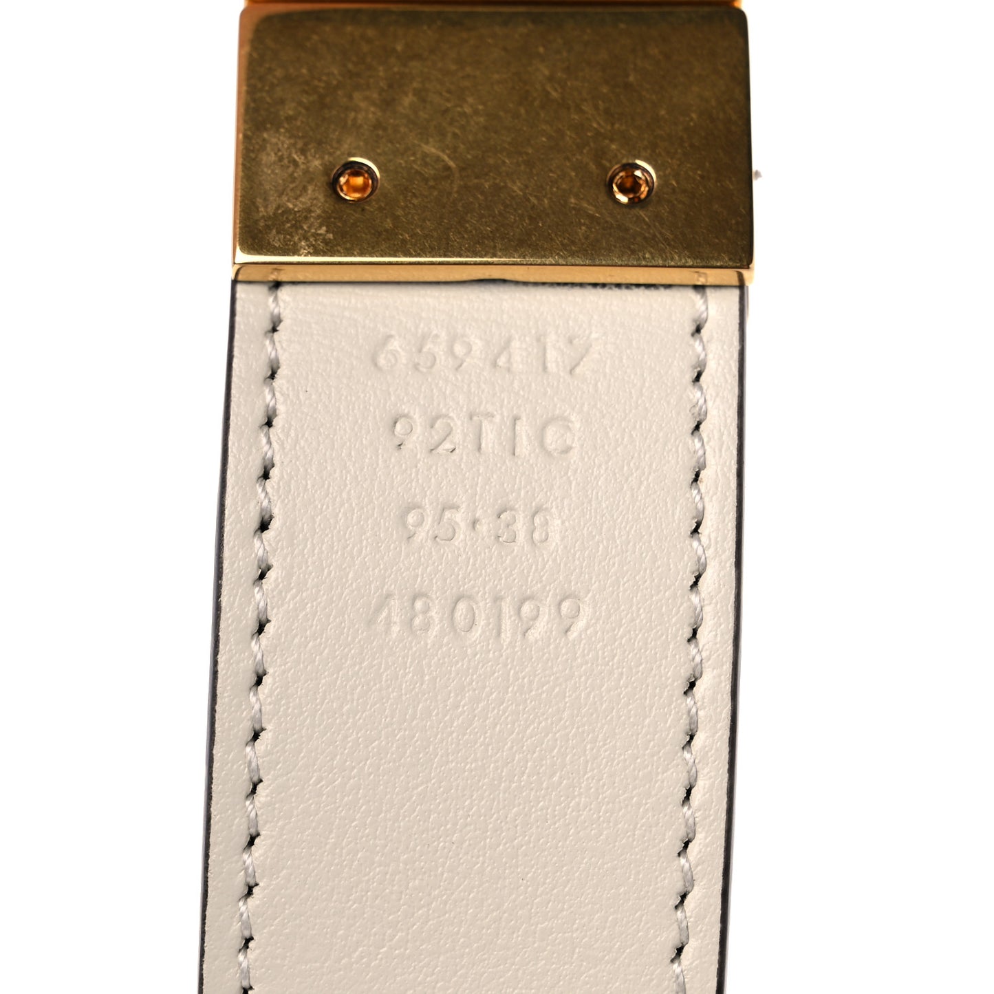 GG Supreme Monogram Plutone Calfskin Double G Reversible 30mm Belt 95 38 Beige Ebony Mystic White