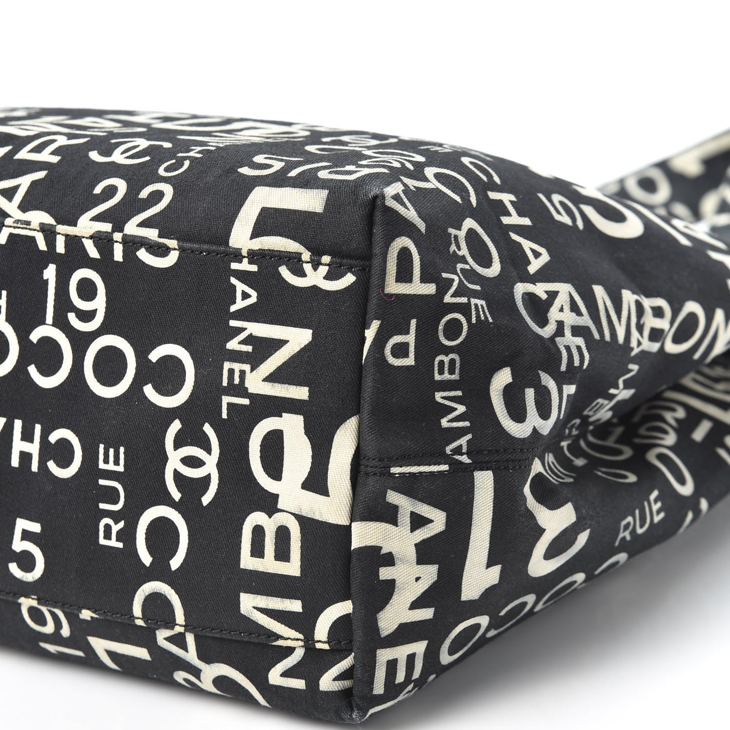 Canvas 31 Rue Cambon Beach Tote Black