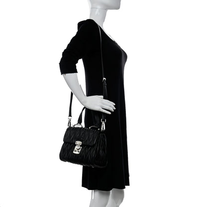 Miu Miu Nappa Matelasse Top Handle Tote Black 2 of 9
