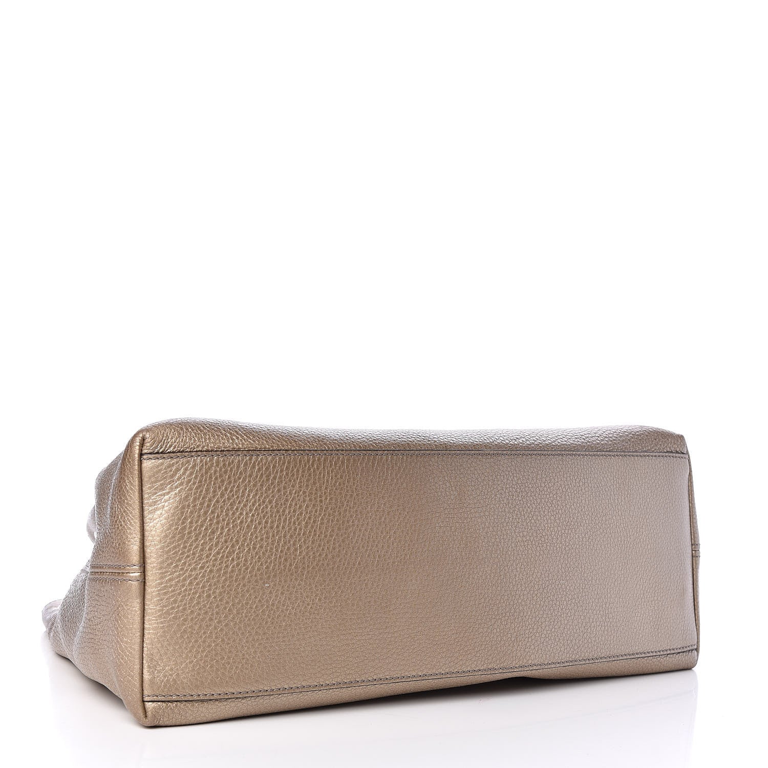 Gucci Metallic Pebbled Calfskin Medium Soho Chain Shoulder Bag Golden Beige 4 of 10