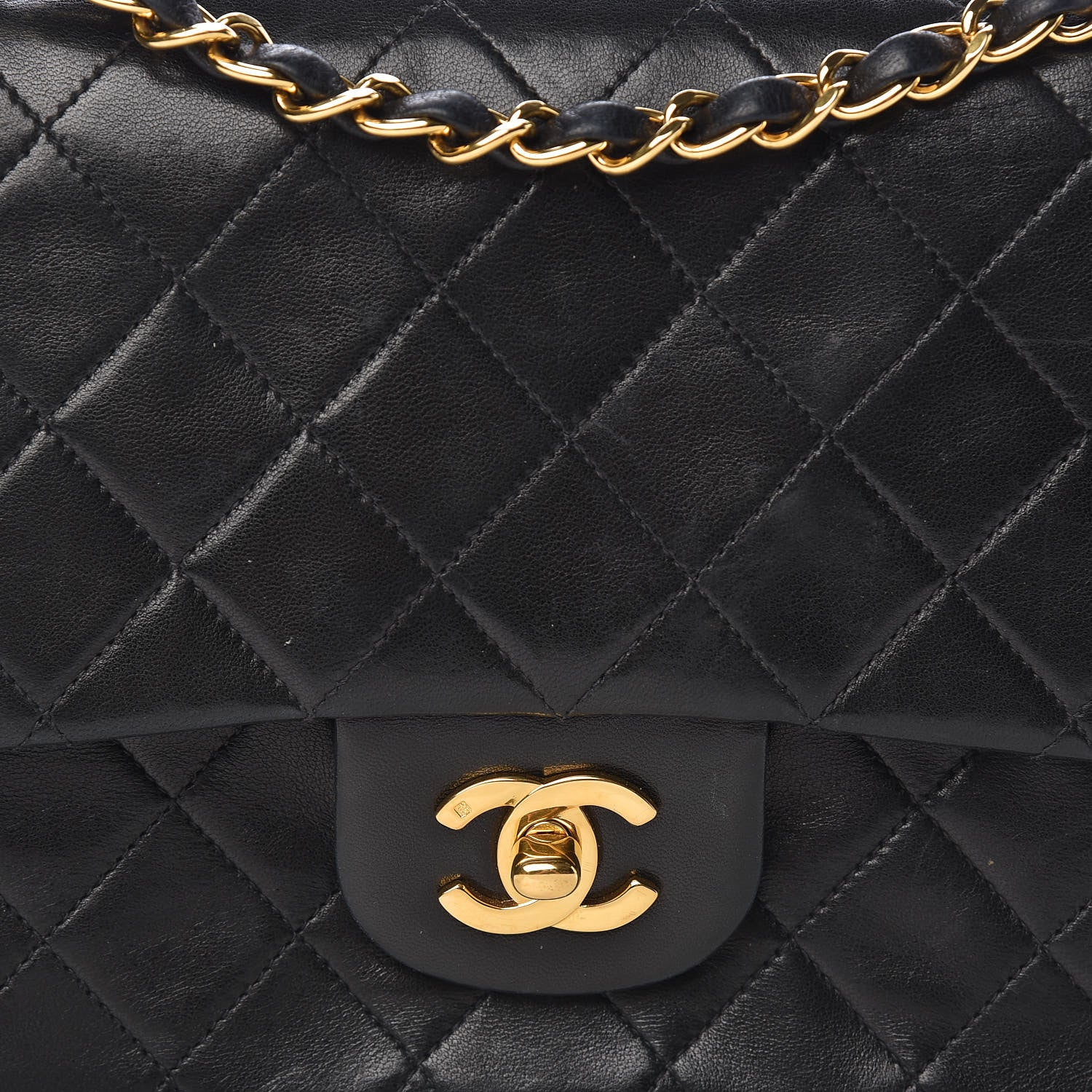 Chanel Lambskin Quilted Medium Double Flap Black 18 of 19