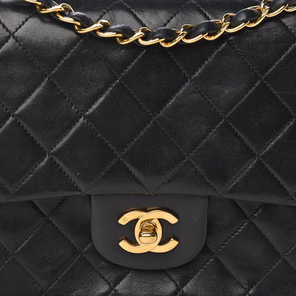 Chanel Lambskin Quilted Medium Double Flap Black 18 of 19