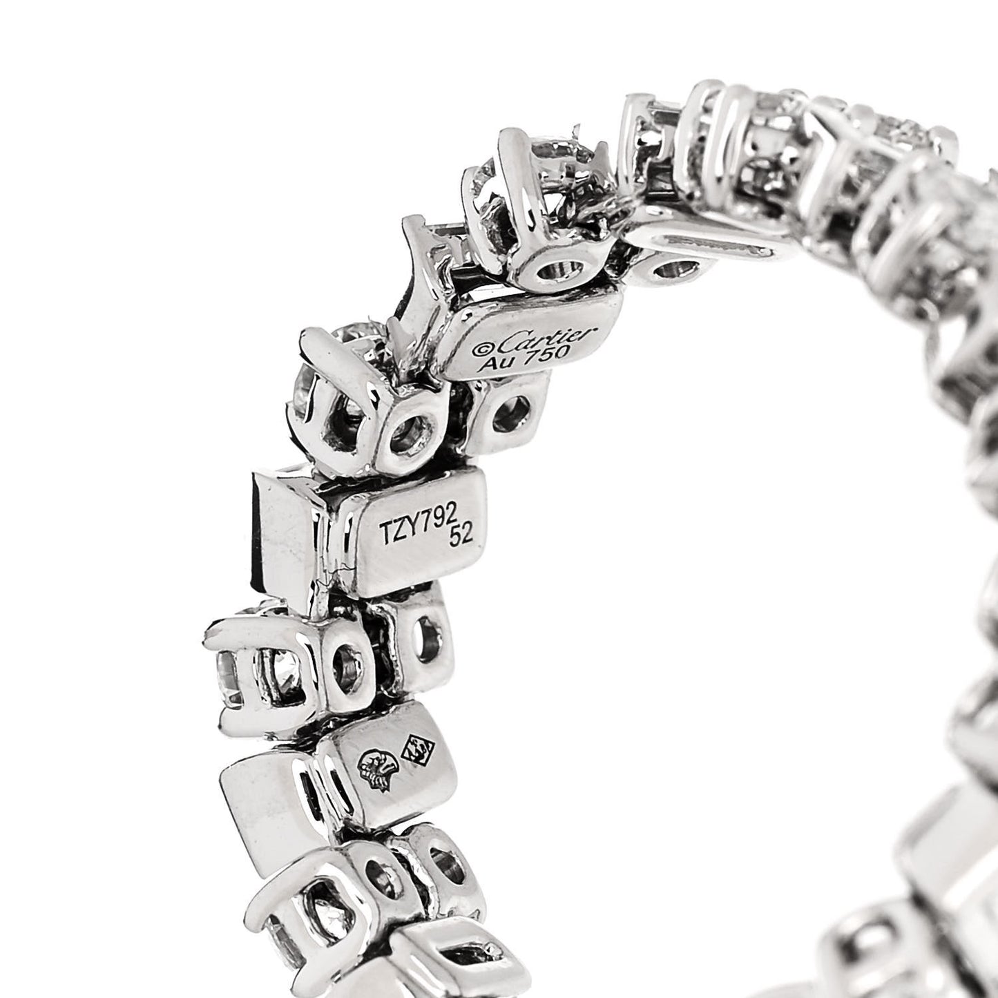 18K White Gold Diamond Reflection de Cartier Ring 52 6