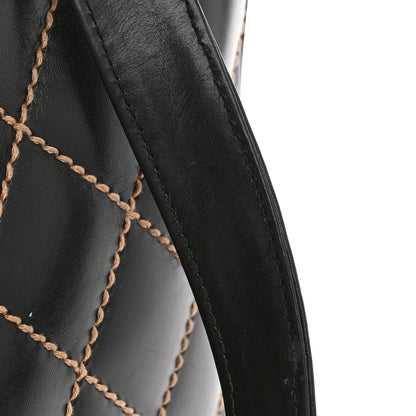 Chanel Calfskin Wild Stitch Vertical Top Handle Bag Black 14 of 16