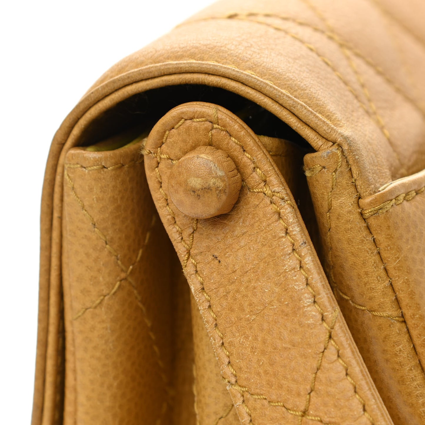 Caviar Quilted Small Single Flap Yellow