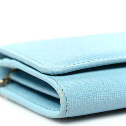 Fendi Vitello Elite Flowerland Continental Wallet On Chain Blue 10 of 11
