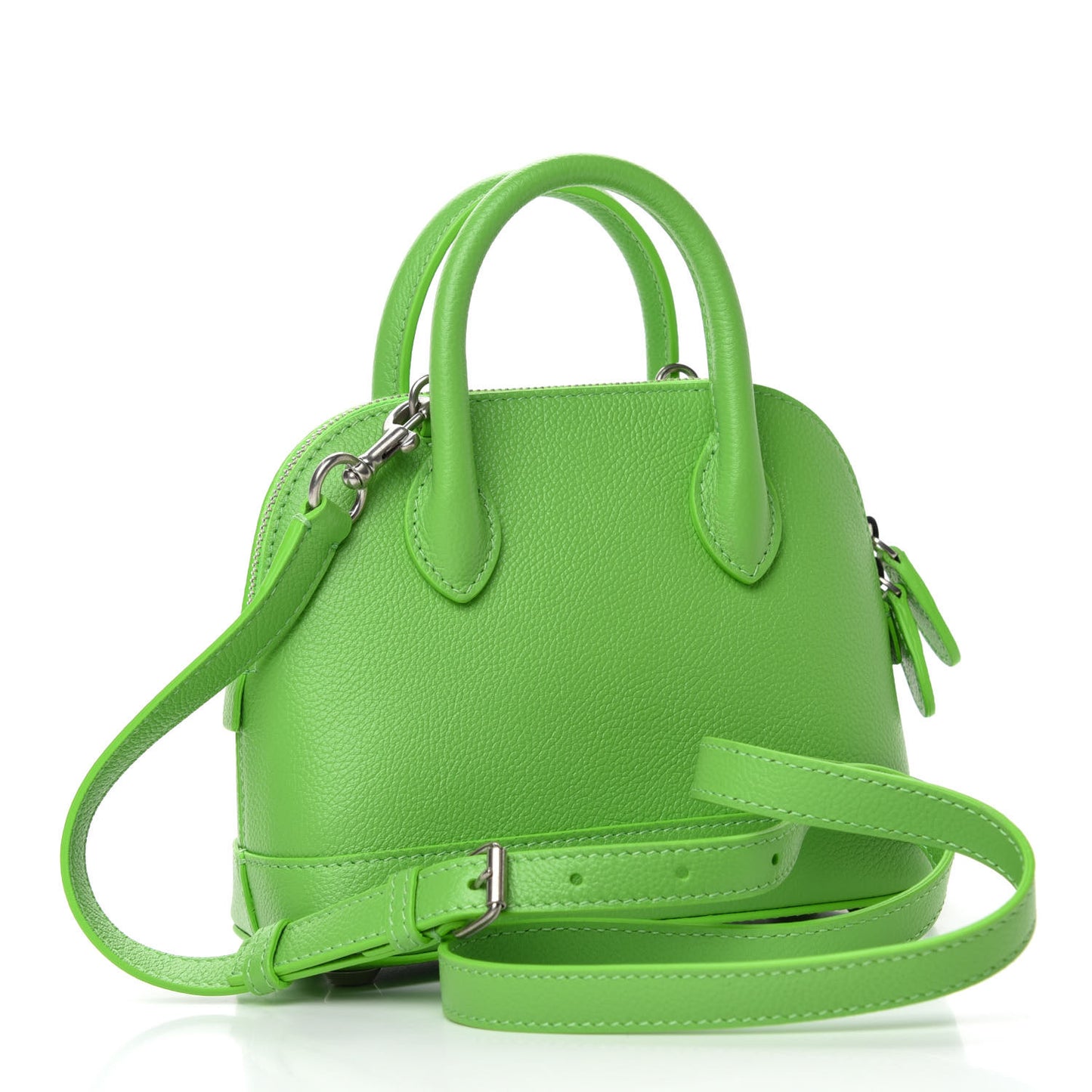Grained Calfskin XXS Ville Top Handle Bag Light Green Fuchsia