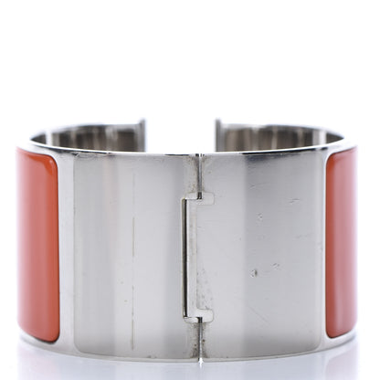 Hermes Enamel Extra Wide Clic Clac H Bracelet GM Orange Fruite White 3 of 6