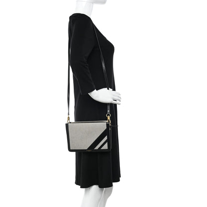 Givenchy Suede Calfskin Canvas GV Cross Shoulder Bag Black 2 of 10