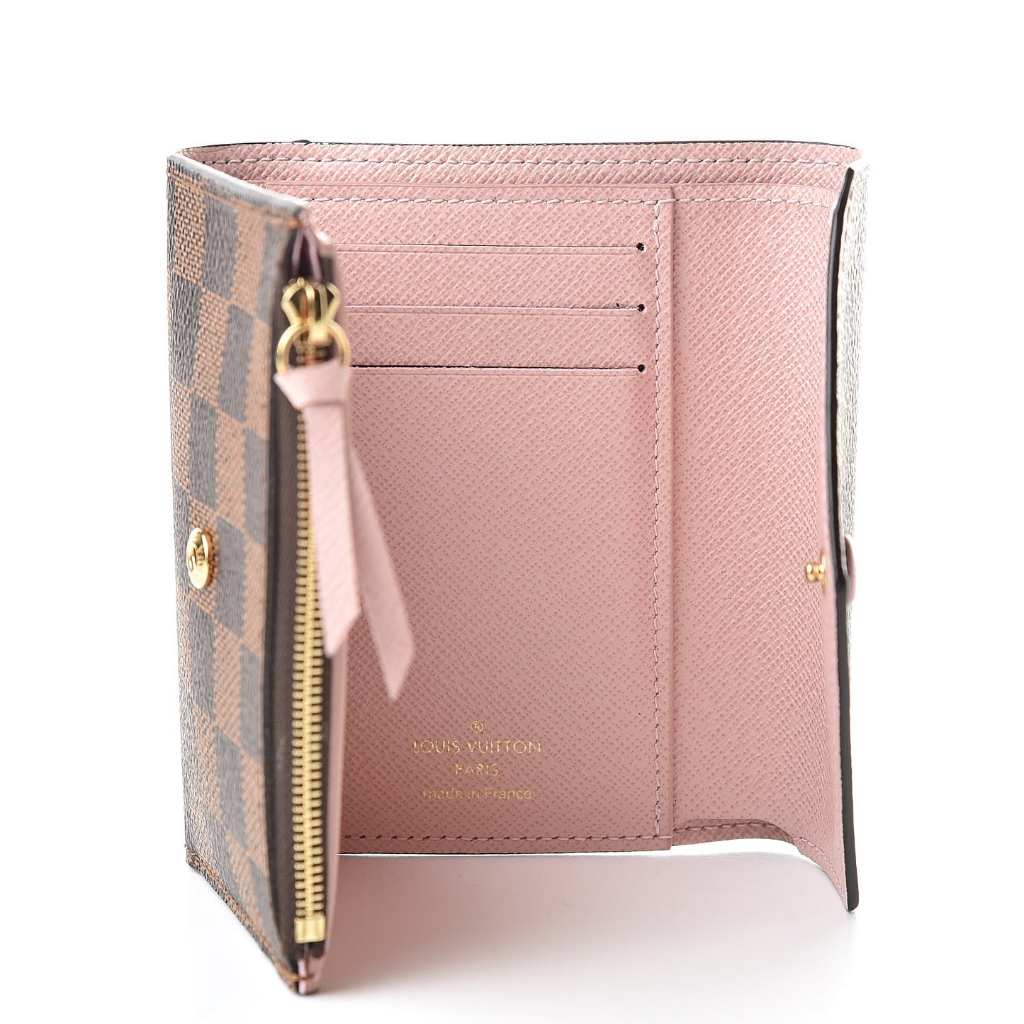 Damier Ebene Victorine Wallet Rose Ballerine