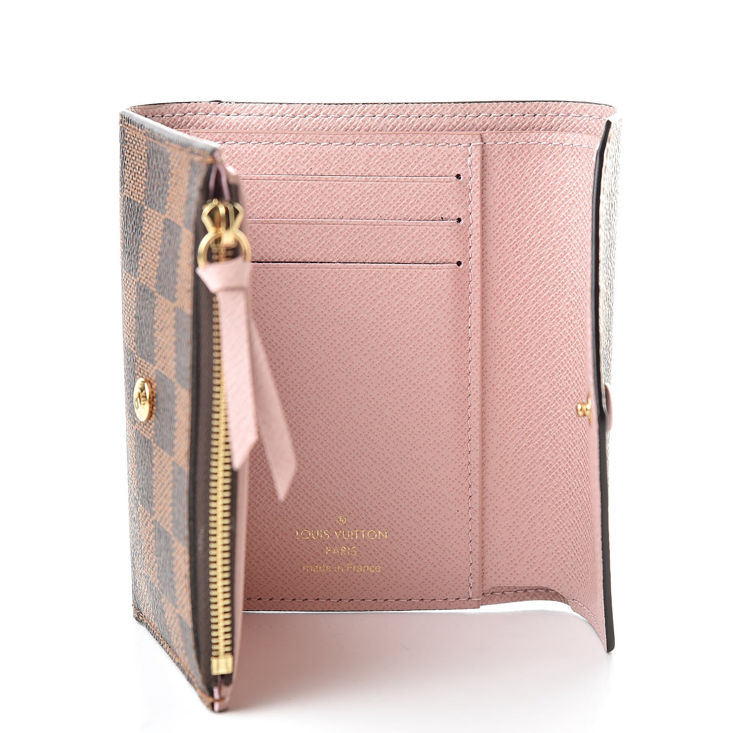 Louis Vuitton Damier Ebene Victorine Wallet Rose Ballerine 5 of 9