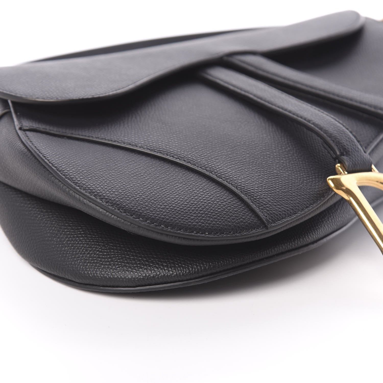Christian Dior Grained Calfskin Saddle Bag Black 5 of 8