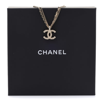 Chanel Crystal CC Multi Strand Chain Necklace Gold 6 of 6