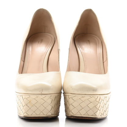 Bottega Veneta Nappa Intrecciato Platform Pumps 38 Nude 3 of 7