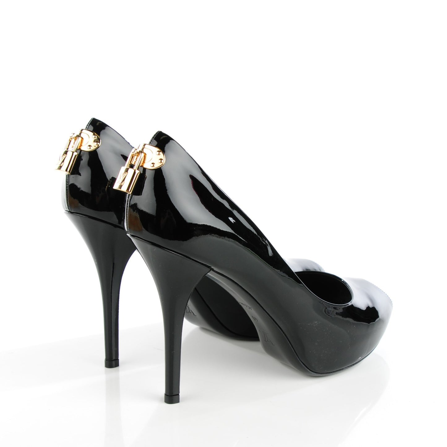 Patent Calfskin Oh Really Peep Toe Pumps 40 Black