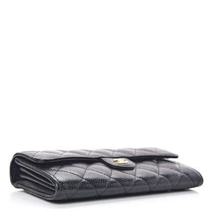 Chanel Caviar Quilted Large Gusset Flap Wallet Black 4 of 14