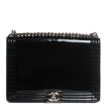 Chanel Glazed Calfskin Large Boy Flap Black 1 of 7