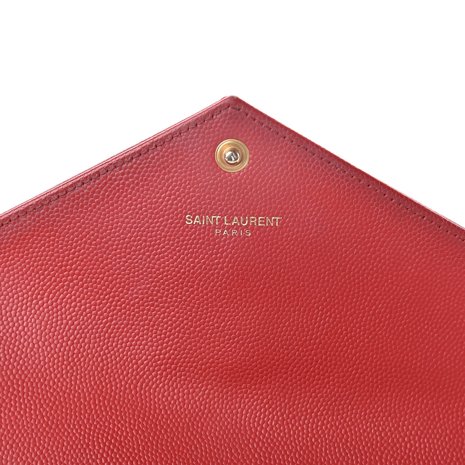 Saint Laurent Grain De Poudre Matelasse Chevron Monogram Flap Wallet Red 6 of 17