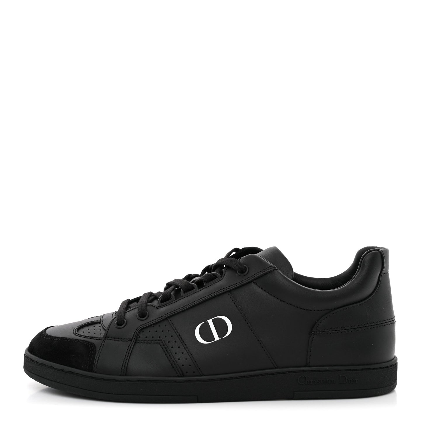 Calfskin Suede Logo Sneakers 40 Black