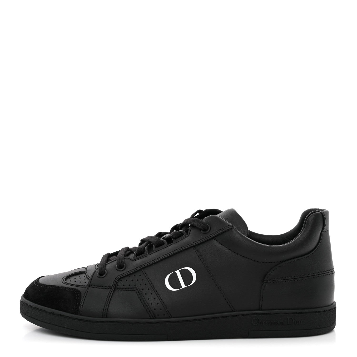 Christian Dior Calfskin Suede Logo Sneakers 40 Black 1 of 8