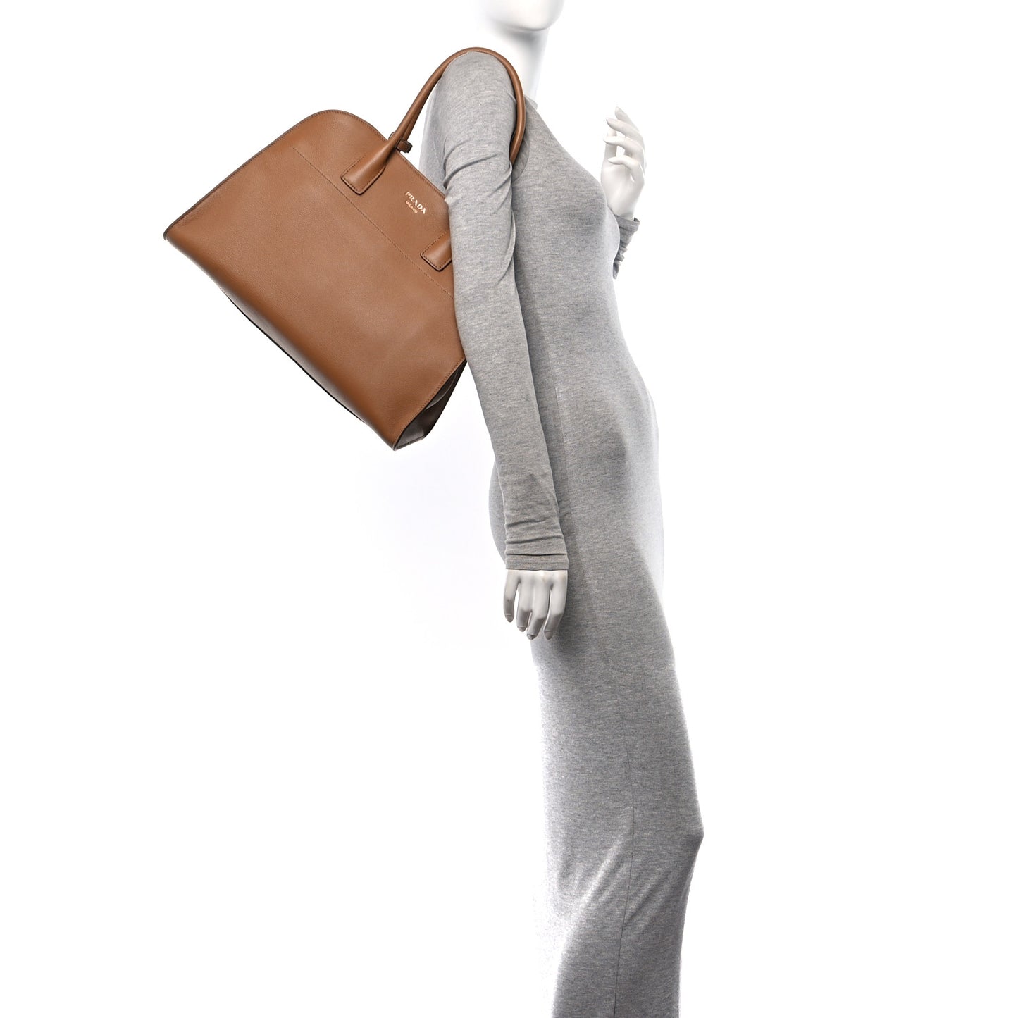 Soft Grain Calfskin Large Tote Bag Caramel
