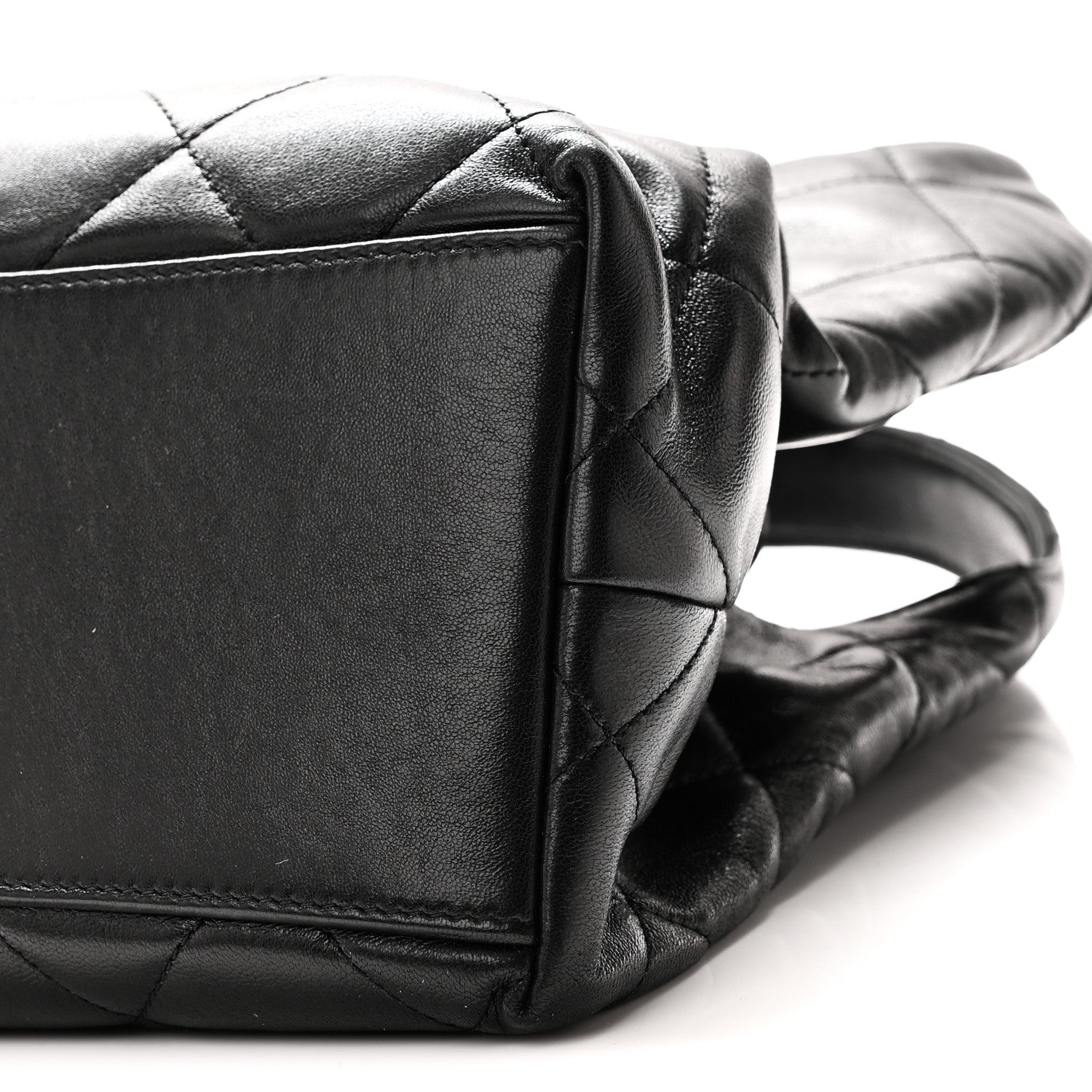 Chanel Shiny Lambskin Quilted CC Belt Shopping Bag Black 9 of 9