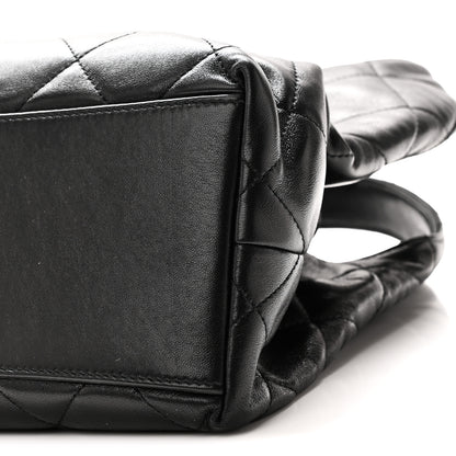 Chanel Shiny Lambskin Quilted CC Belt Shopping Bag Black 9 of 9