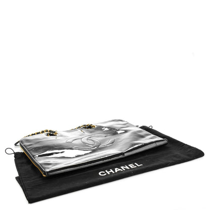 Chanel Patent CC Laptop Case Shoulder Bag Black 4 of 8