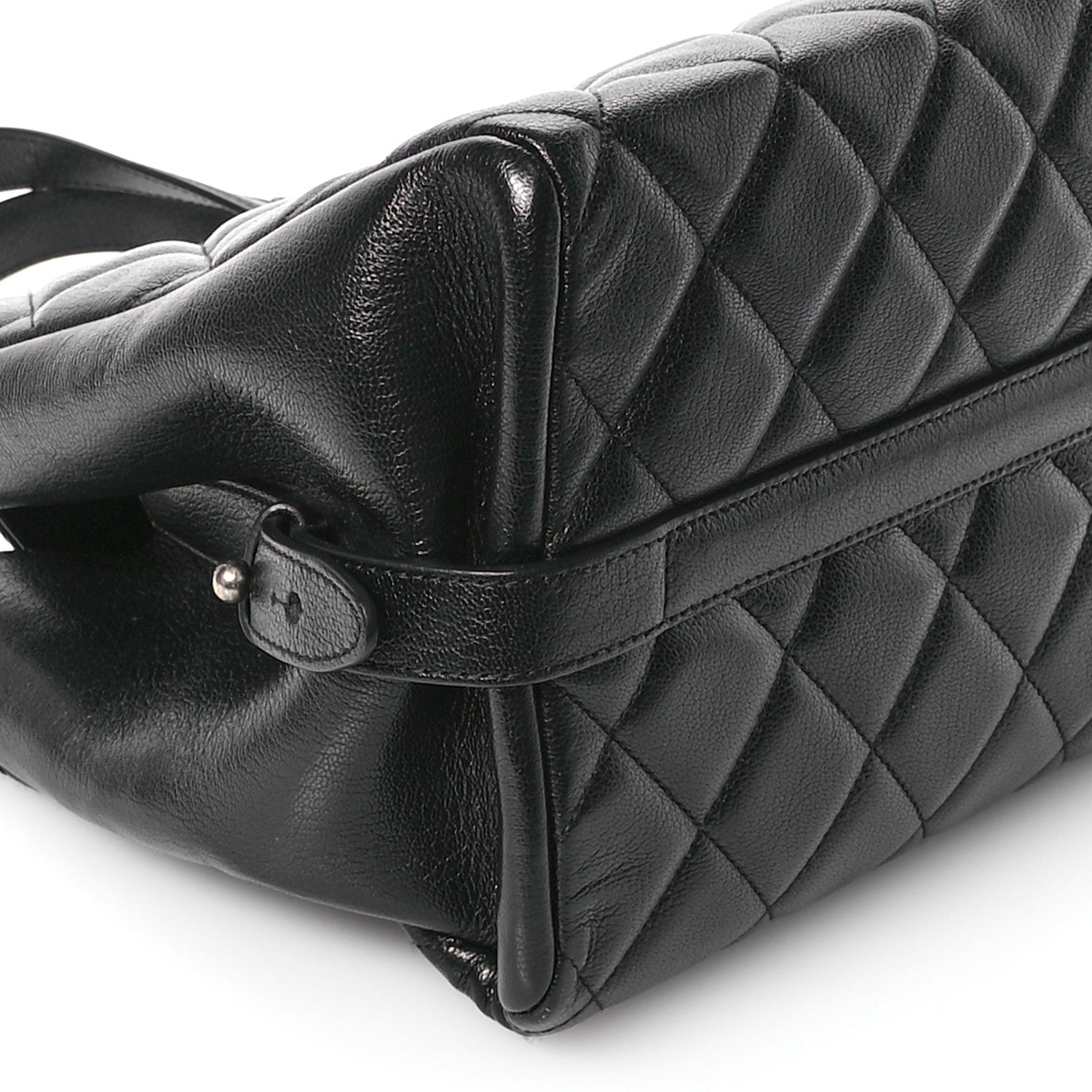 Chanel Metallic Goatskin Quilted Large City Rock Shopping Bag Black 9 of 11
