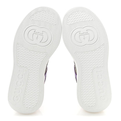 Gucci Calfskin GG Supreme Monogram Perforated Womens Platform 55mm Sneakers 35 Beige Ebony Sugar Pink Crop Shine Purple 6 of 11