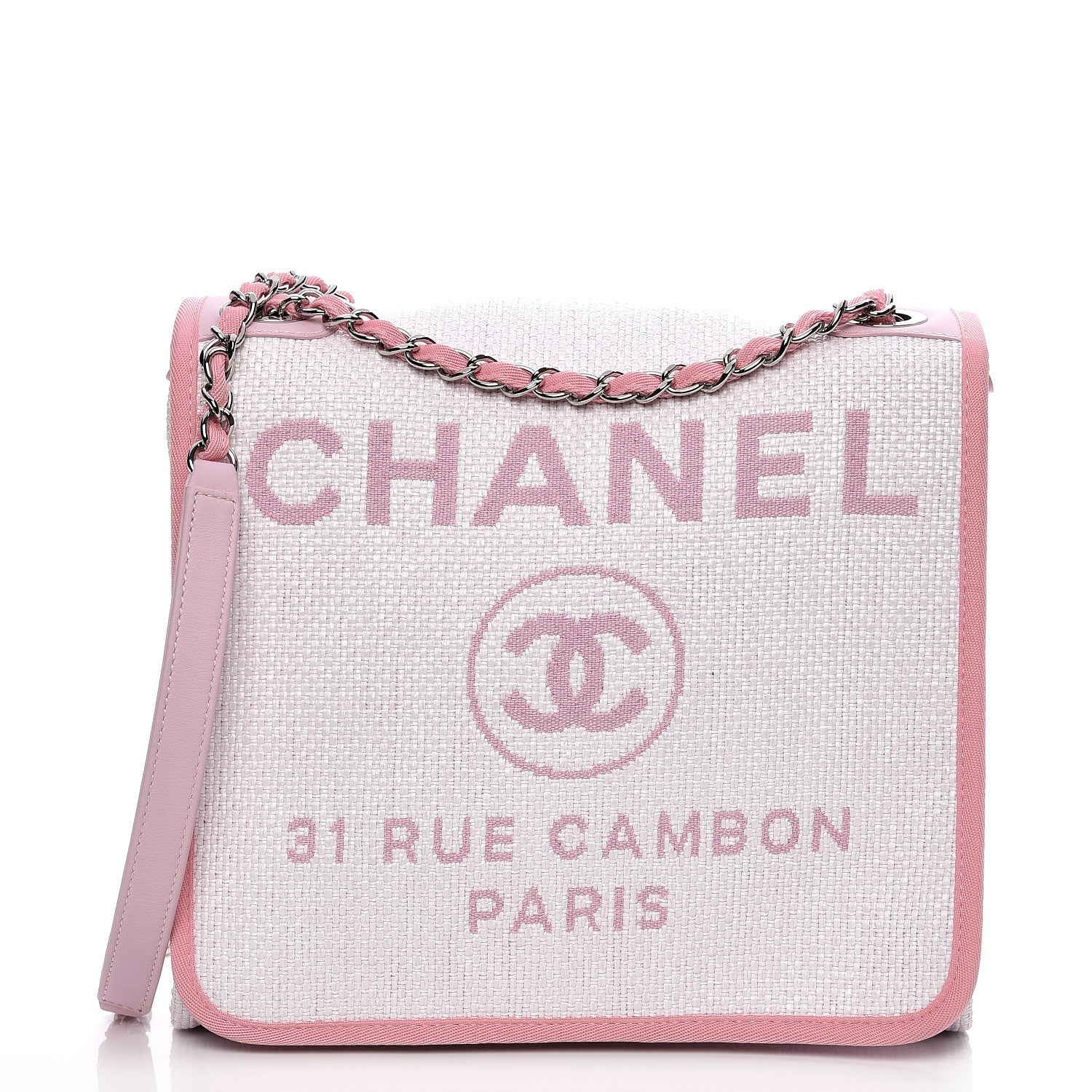 Chanel Woven Straw Raffia Small Deauville Messenger Light Pink 1 of 7