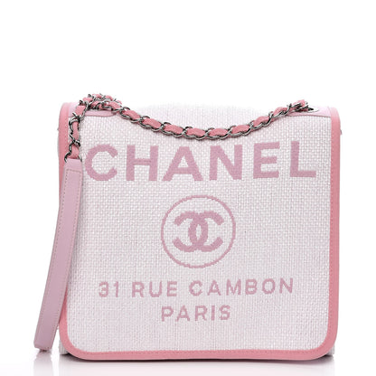 Chanel Woven Straw Raffia Small Deauville Messenger Light Pink 1 of 7