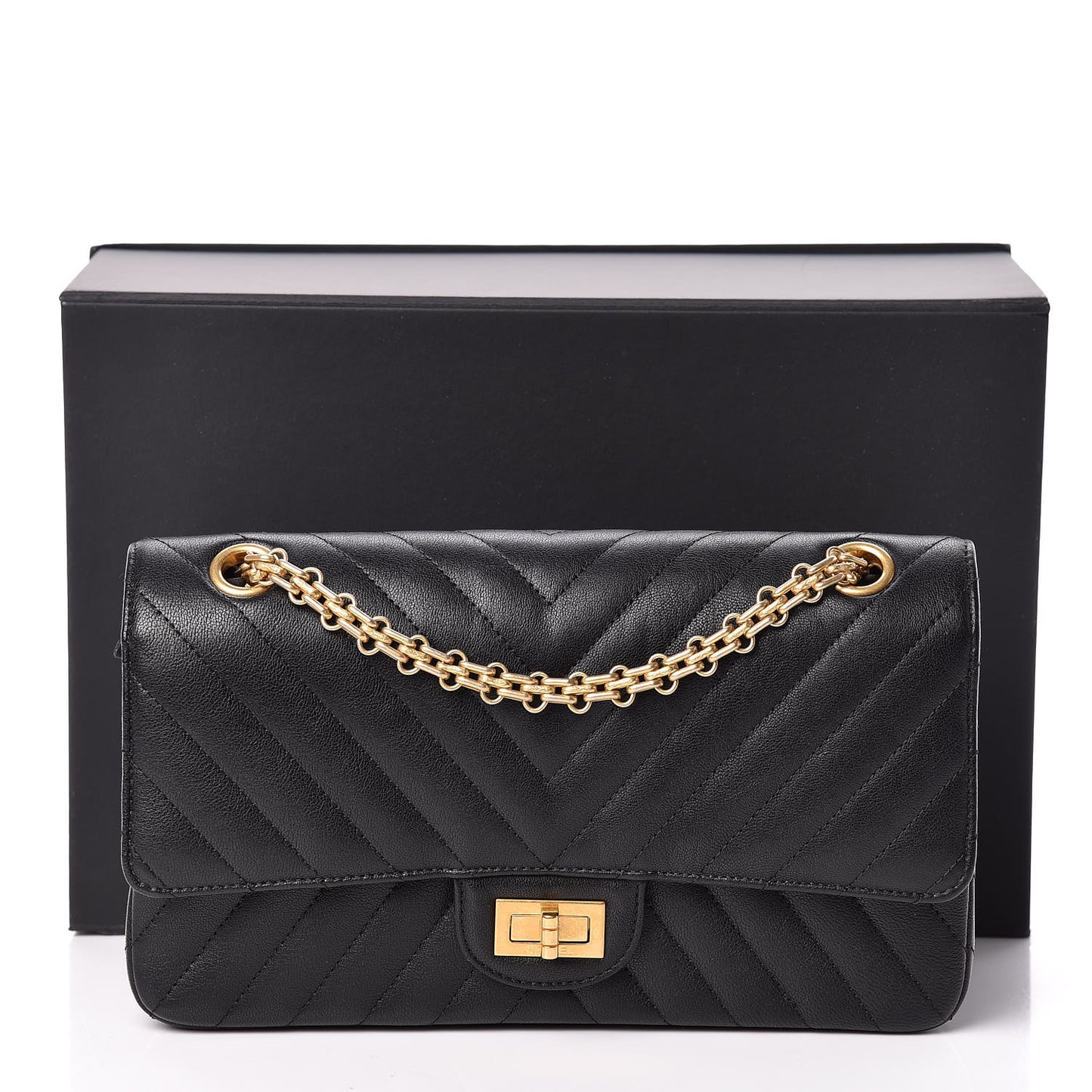 Sheepskin Chevron Quilted 2.55 Reissue 225 Flap Black