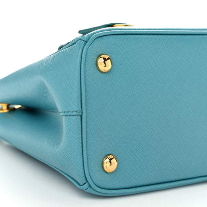 Prada Saffiano Lux Mini Galleria Double Zip Tote Turchese 9 of 11