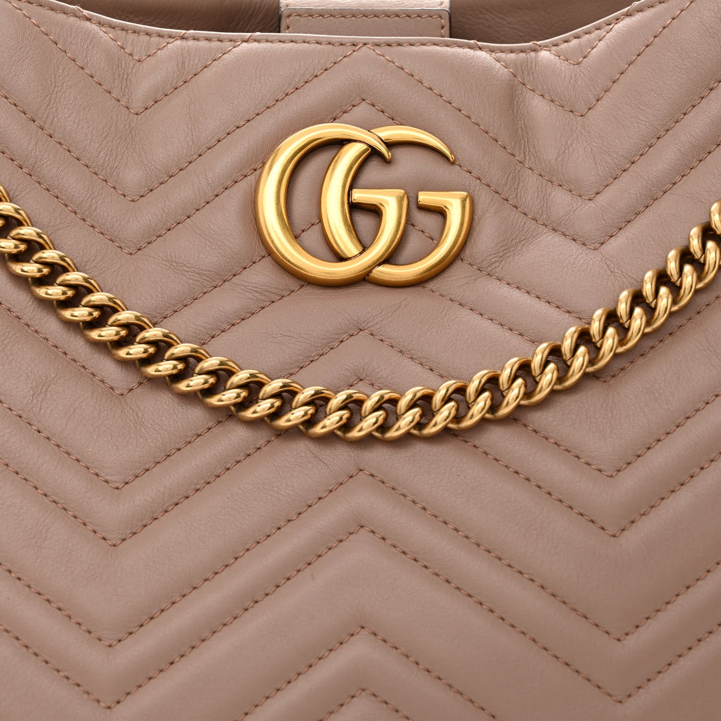 Calfskin Matelasse Medium GG Marmont Tote Porcelain Rose