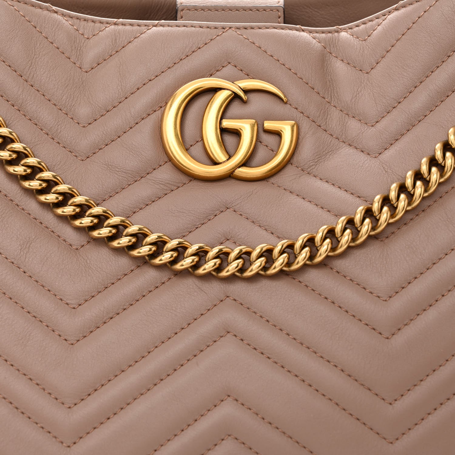 Gucci Calfskin Matelasse Medium GG Marmont Tote Porcelain Rose 8 of 10