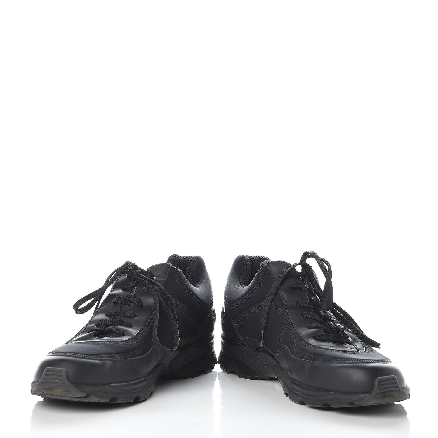 Chanel Lycra Fabric CC Sneakers 41 Black 6 of 13