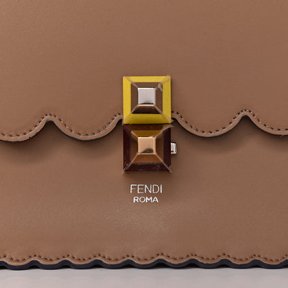 Fendi Vitello Liberty Scalloped Studded Kan I Shoulder Bag Sand 12 of 12