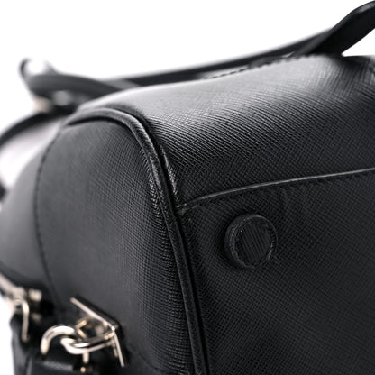 Prada Saffiano Pushlock Satchel Black 6 of 16