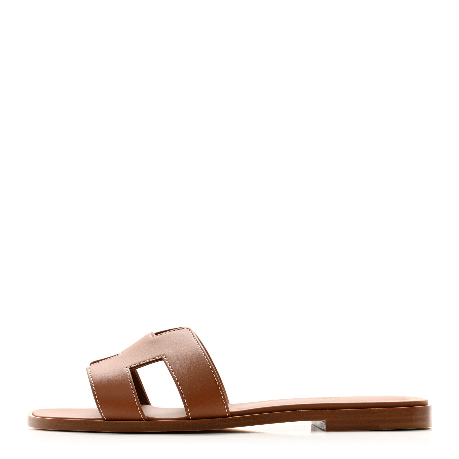 Hermes Box Calfskin Oran Sandals 37 Gold 1 of 11